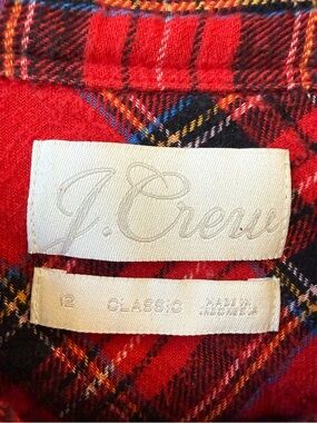J.Crew Red Plaid Button-Up Shirt- EUC